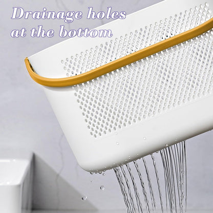 Portable Shower Caddy with Handle, Large Capacity Bathroom Organizer Tote for College Dorm, Kitchen & Travel – Drainage Holes, Multifunctional Storage Basket (Yellow)