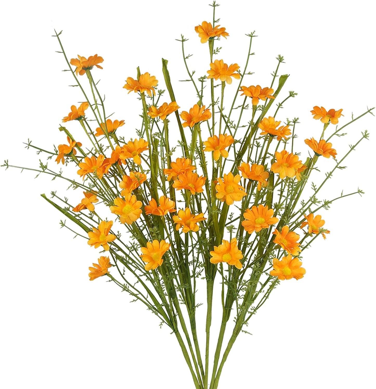 6Pcs Artificial Daisy Flowers Yellow Faux Daisies Flowers Summer Spring Fall Fake Wildflowers with Stems 24" Silk Floral Arrangement for Vase Home Table Garden Wedding Party Outdoor Decoration