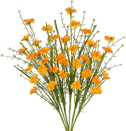6Pcs Artificial Daisy Flowers Yellow Faux Daisies Flowers Summer Spring Fall Fake Wildflowers with Stems 24" Silk Floral Arrangement for Vase Home Table Garden Wedding Party Outdoor Decoration