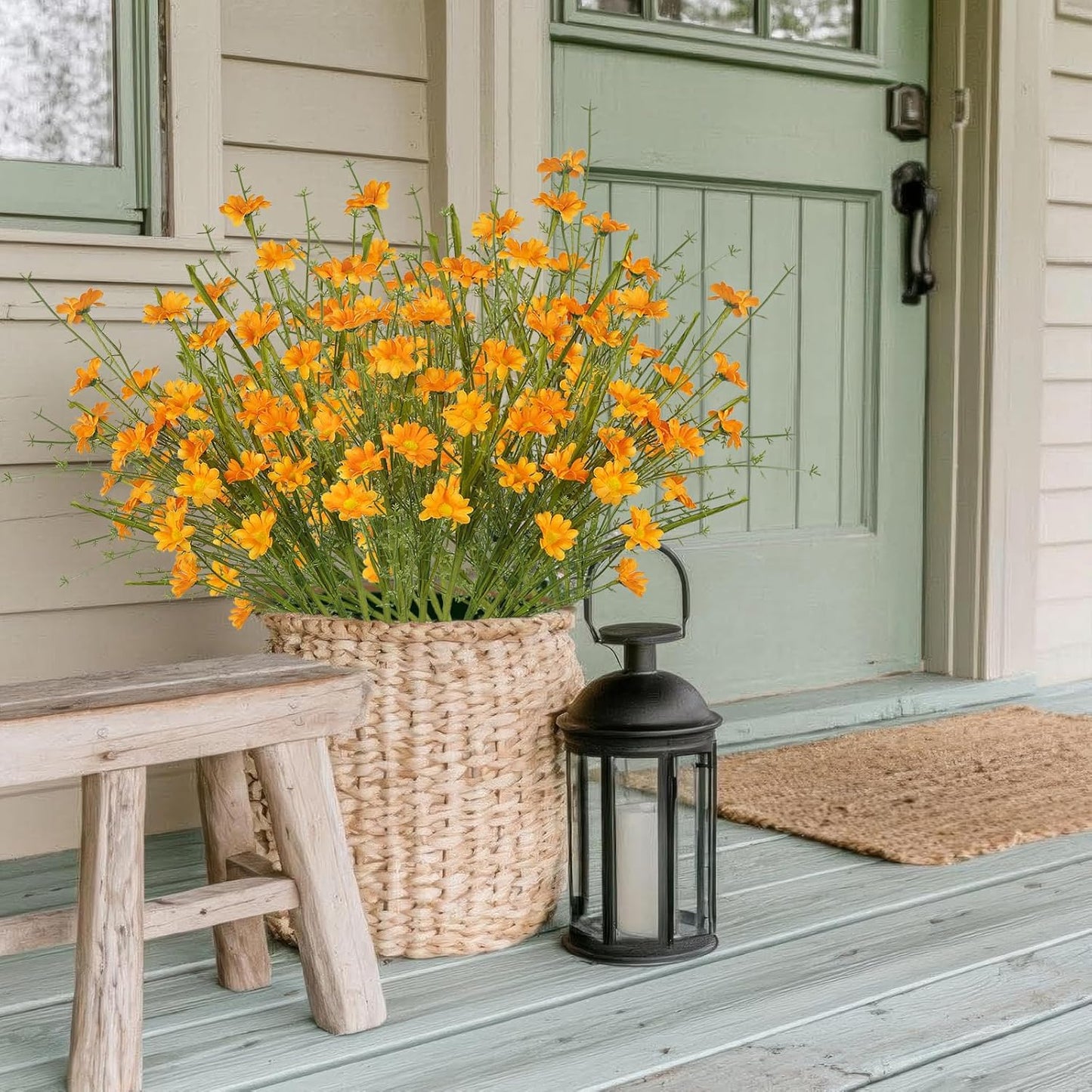6Pcs Artificial Daisy Flowers Yellow Faux Daisies Flowers Summer Spring Fall Fake Wildflowers with Stems 24" Silk Floral Arrangement for Vase Home Table Garden Wedding Party Outdoor Decoration