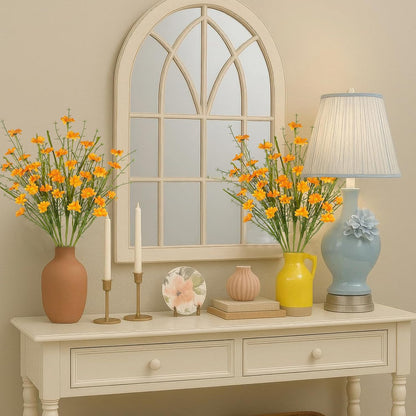 6Pcs Artificial Daisy Flowers Yellow Faux Daisies Flowers Summer Spring Fall Fake Wildflowers with Stems 24" Silk Floral Arrangement for Vase Home Table Garden Wedding Party Outdoor Decoration