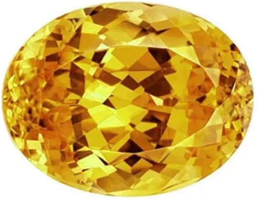 Synthetic Oval Faceted Loose Yellow Sapphire Gem Mohs 9 Multiple Sizes