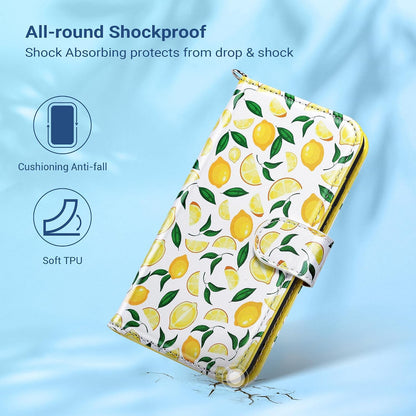 for iPhone SE 3(2022)/SE(2020)/8/7 Wallet Case Card Holder, Lemon Zest | Premium PU Leather Flip Case with Kickstand Card Slots,RFID Blocking,Wrist Strap, Durable Shockproof Cover 4.7 Inch
