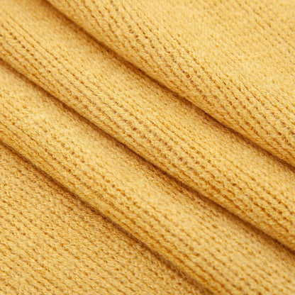 Vonty Mustard Yellow Knitted Blanket with Tassels Fringe 50" x 60", Super Soft Knit Throw Blanket, Farmhouse Decorative Lightweight Blanket for Couch, Sofa, Bed