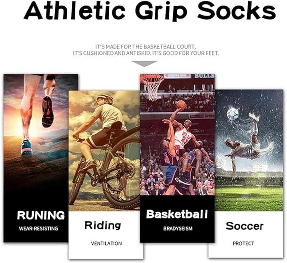 2 Set Anti-Slip Grip Soccer Socks with Shin Guard Sleeves, Sports Athletic Socks for Men Women