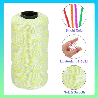 Nylon String 3 Strands Twisted Mason Line 1.5mm x 218 Yards Nylon Twine String for DIY Projects, Home Improvement, Gardening, Gift Wrapping, Christmas Party Supplies, Light Yellow