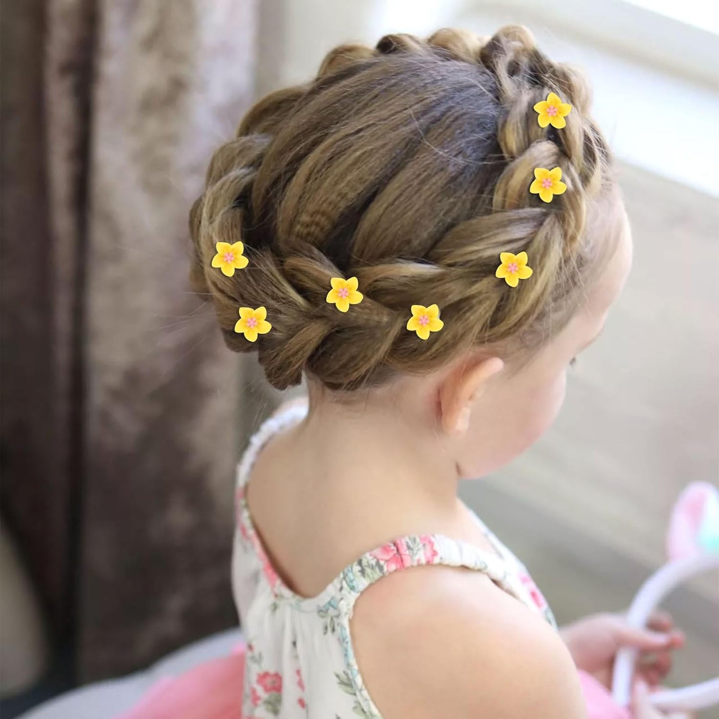 20 Pcs Mini Yellow Flower Hair Clips for Girls Women Cute Hair Pins Small Lily Flower Clips for Hair Wedding Hair Barrettes Bridal Hair Accessories for Girls Women