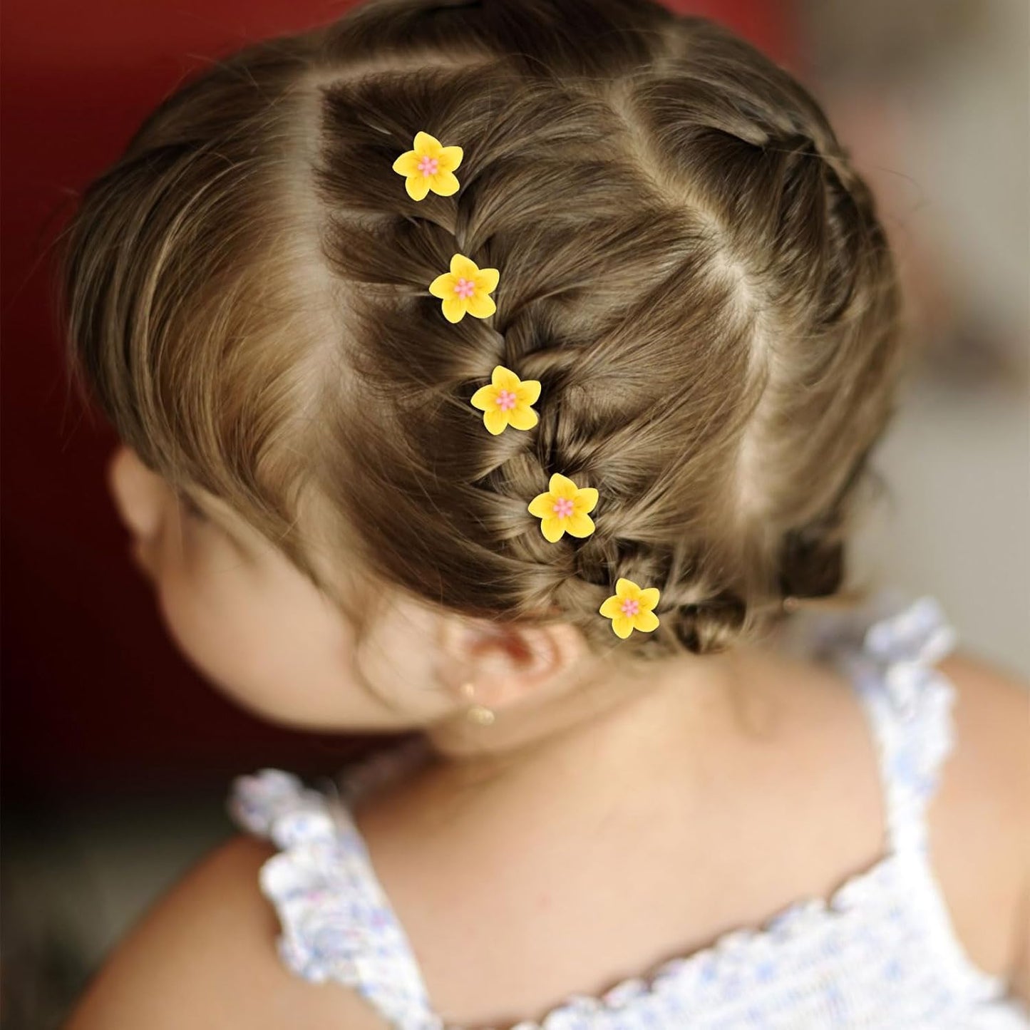 20 Pcs Mini Yellow Flower Hair Clips for Girls Women Cute Hair Pins Small Lily Flower Clips for Hair Wedding Hair Barrettes Bridal Hair Accessories for Girls Women