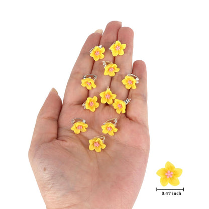 20 Pcs Mini Yellow Flower Hair Clips for Girls Women Cute Hair Pins Small Lily Flower Clips for Hair Wedding Hair Barrettes Bridal Hair Accessories for Girls Women