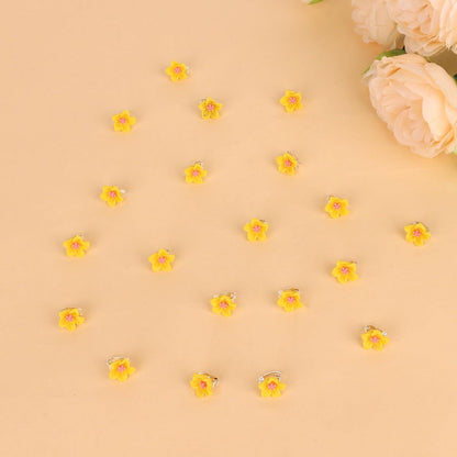 20 Pcs Mini Yellow Flower Hair Clips for Girls Women Cute Hair Pins Small Lily Flower Clips for Hair Wedding Hair Barrettes Bridal Hair Accessories for Girls Women