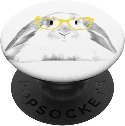 Bunny Rabbit wearing Yellow Glasses PopSockets PopGrip: Swappable Grip for Phones & Tablets