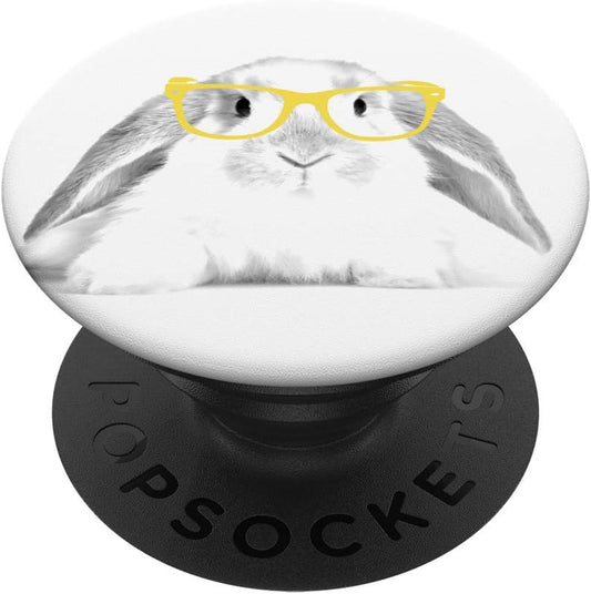 Bunny Rabbit wearing Yellow Glasses PopSockets PopGrip: Swappable Grip for Phones & Tablets