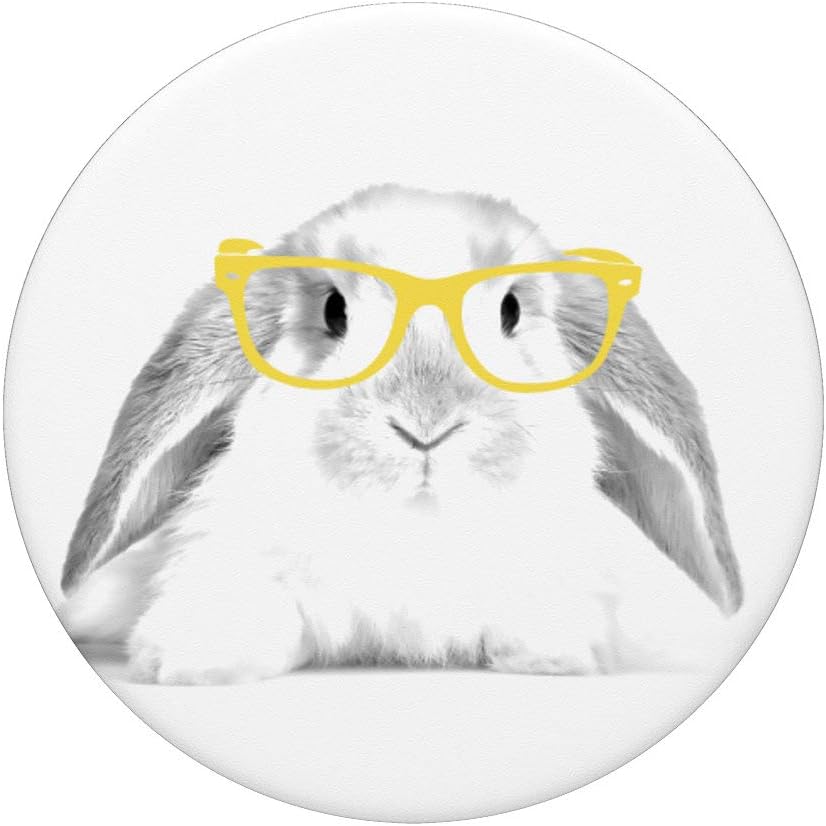 Bunny Rabbit wearing Yellow Glasses PopSockets PopGrip: Swappable Grip for Phones & Tablets