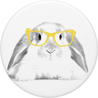 Bunny Rabbit wearing Yellow Glasses PopSockets PopGrip: Swappable Grip for Phones & Tablets