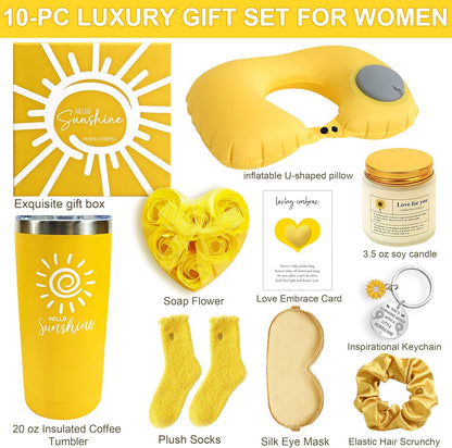 Birthday Gifts for Women Self Care Get Well Gifts Baskets Spa Care Package, Inspirational Sunflower Thinking of You Thank You Gift Sending Sunshine Box, Get Well Gifts for Mom Friends Sister Teacher