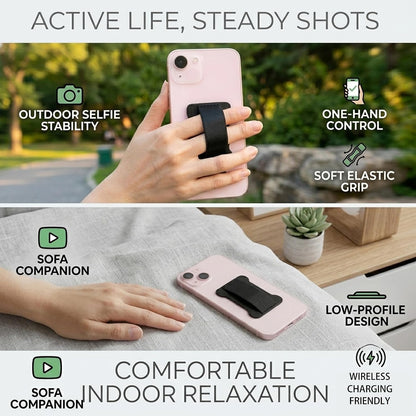 Universal Phone Grip for Smartphones - Phone Holder for Hand - Wireless Charging Compatible - 2Pack (Purple)