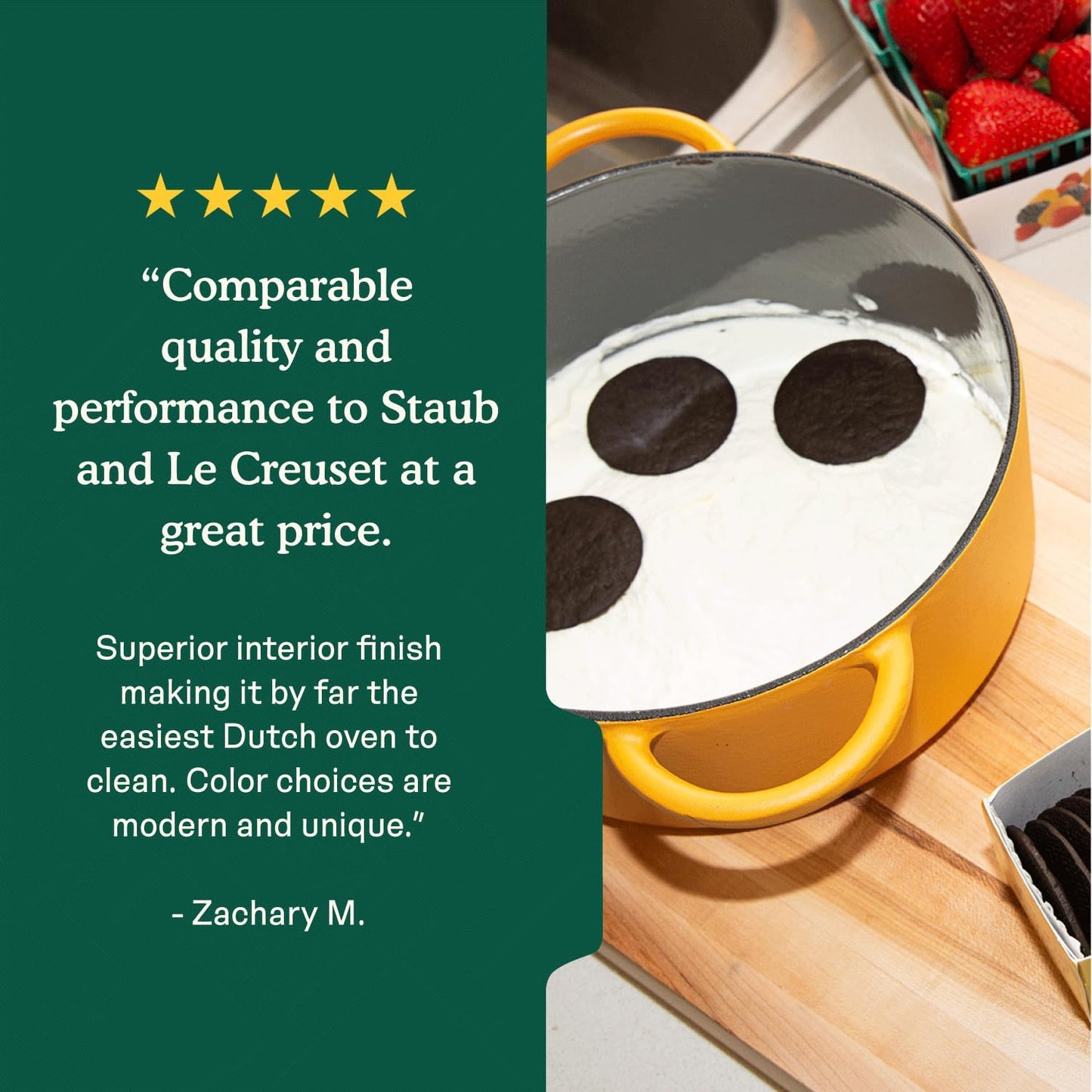 Dutch Baby Dutch Oven with Lid (Mustard, 3.5-Quart) | Enameled Cast Iron, Round Shape | Safe for Stovetops & Ovens up to 500°F | Space-Saving & Dishwasher-Friendly | Small-Batch Cooking