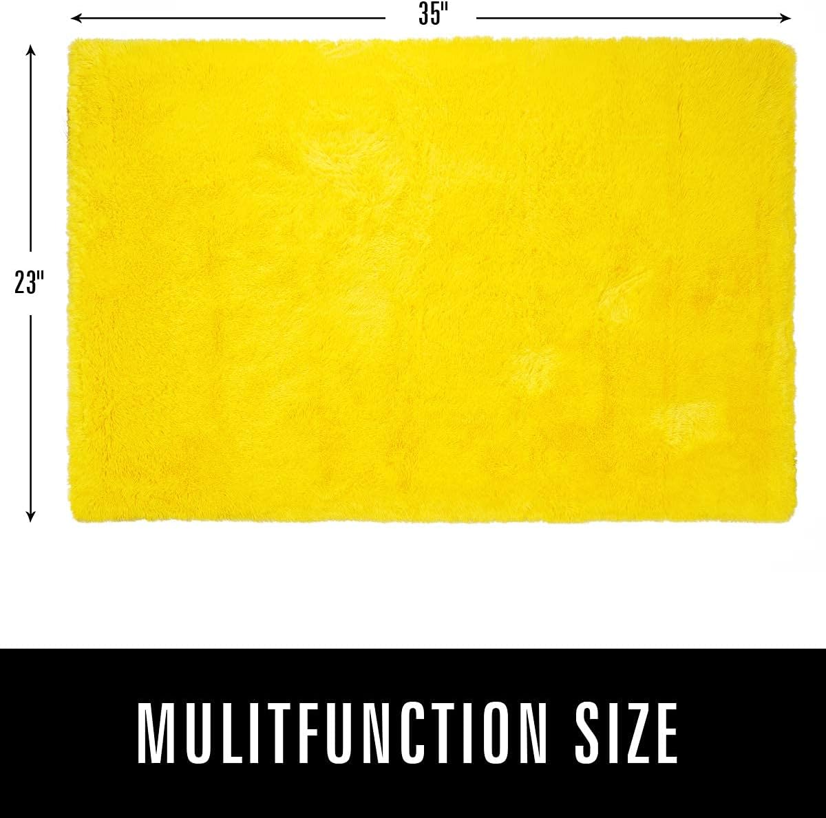 Ultra Soft Indoor Modern Area Rugs Fluffy Living Room Carpets for Children Bedroom Home Decor Nursery Rug,2x3 Feet, Yellow