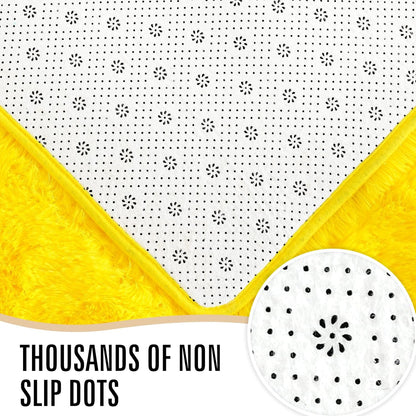 Ultra Soft Indoor Modern Area Rugs Fluffy Living Room Carpets for Children Bedroom Home Decor Nursery Rug,2x3 Feet, Yellow