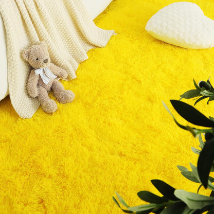 Ultra Soft Indoor Modern Area Rugs Fluffy Living Room Carpets for Children Bedroom Home Decor Nursery Rug,2x3 Feet, Yellow