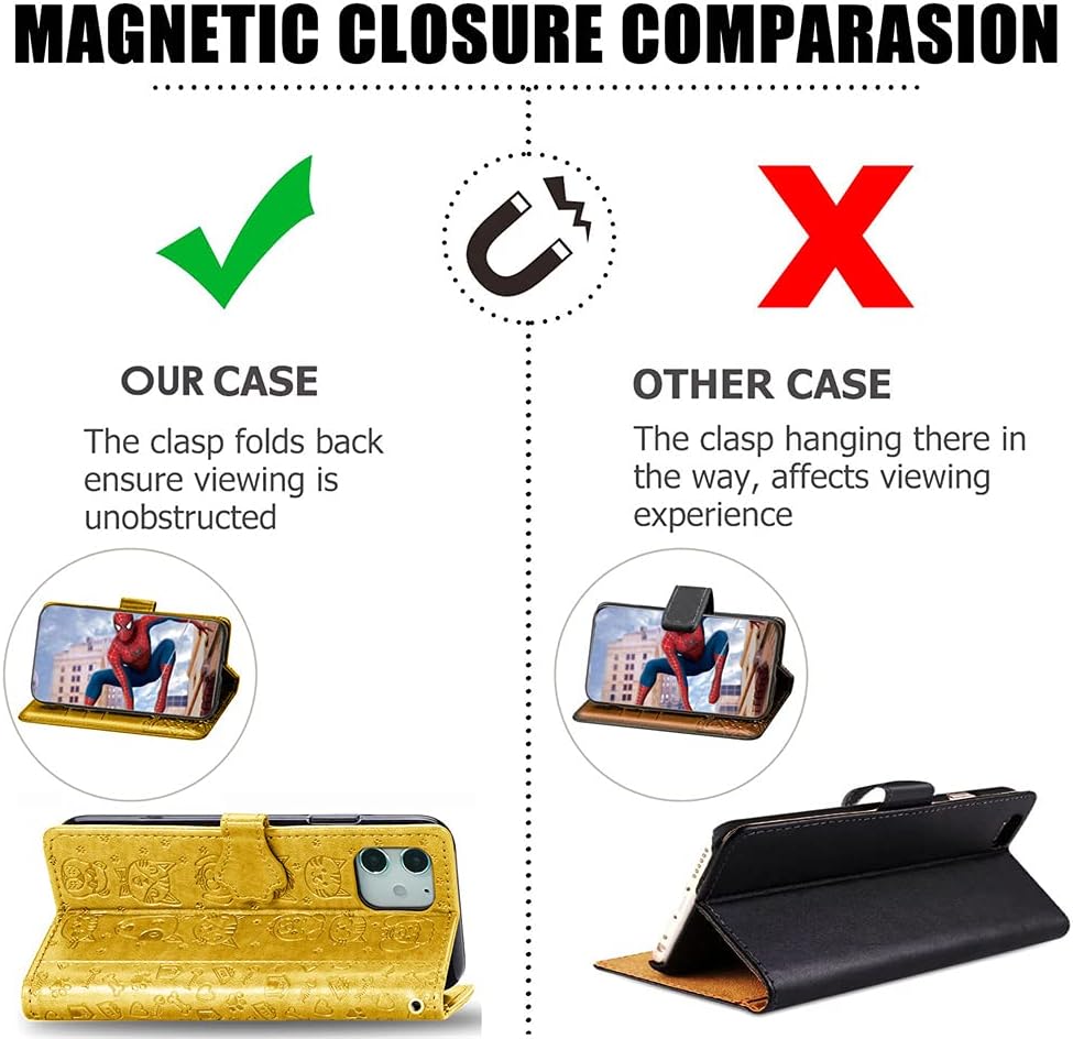 Wallet Crossbody Case Compatible with Samsung Galaxy A51 5G Leather Phone Cases with Credit Card Slot Holder and Shoulder Strap Magnetic Flip PU Kickstand Shockproof Protective Purse Cover(Yellow)