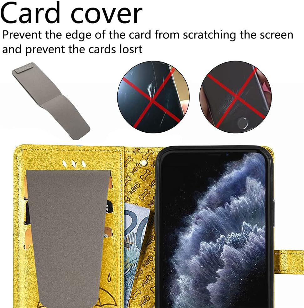 Wallet Crossbody Case Compatible with Samsung Galaxy A51 5G Leather Phone Cases with Credit Card Slot Holder and Shoulder Strap Magnetic Flip PU Kickstand Shockproof Protective Purse Cover(Yellow)