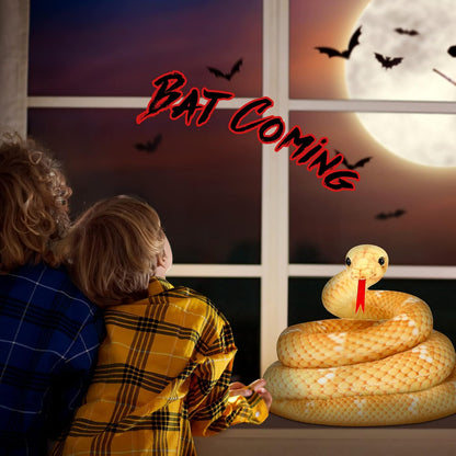 Giant Boa Constrictor Large Stuffed Animal Snake Realistic Giant Plush Stuffed Snake Toy 80 Inch Lifelike Animal Gifts for Kids Birthday Party Prank Props(Yellow)