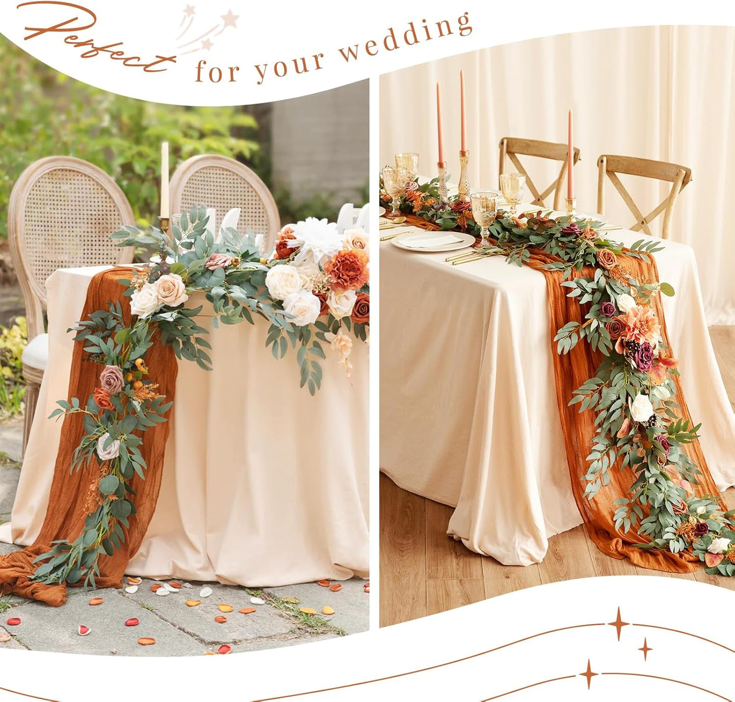12 Pack Cheesecloth Table Runner 35 x 120 inch Long Boho Cheese Cloth Gauze Table Runners Semi Sheer Table Runner for Wedding Decor, Bridal Shower, Birthday Party (Yellow)