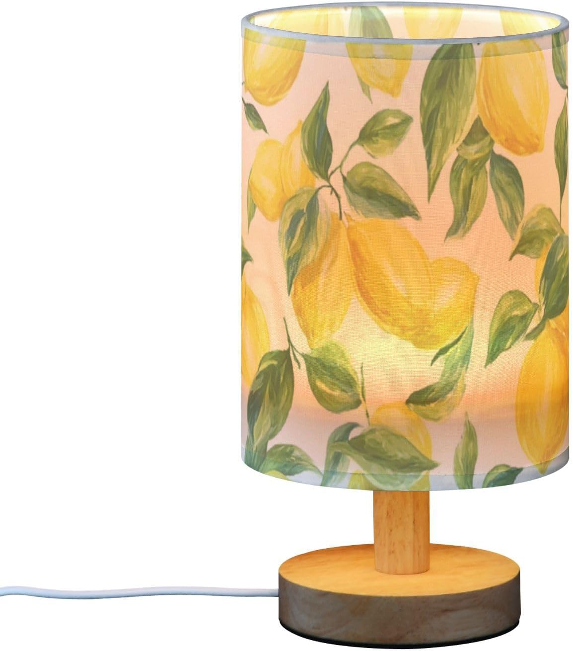 Bright Yellow Lemons Bedside Table Lamp for Bedroom Farmhouse Nightstand Desk Lamp for Living Room Dorm Office Study