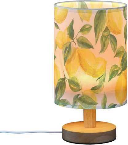 Bright Yellow Lemons Bedside Table Lamp for Bedroom Farmhouse Nightstand Desk Lamp for Living Room Dorm Office Study