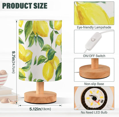 Bright Yellow Lemons Bedside Table Lamp for Bedroom Farmhouse Nightstand Desk Lamp for Living Room Dorm Office Study