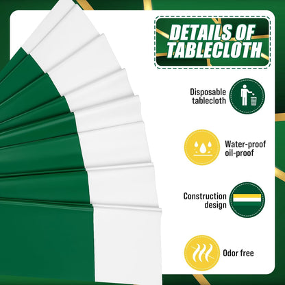 3 Pcs Back to School Disposable Tablecloths 51" x 108" Rectangle Plastic Table Covers Table Runner for Birthday Wedding Baby Shower Party Decorations Supplies (Yellow,White,Green)