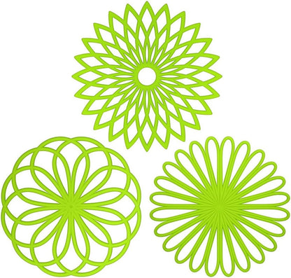 Silicone Trivet Mat - Kitchen Hot Pads for Pots & Dish - Insulated Teapot Trivet - Flexible, Durable, Non-Slip Large Coasters 3 Set Yellow