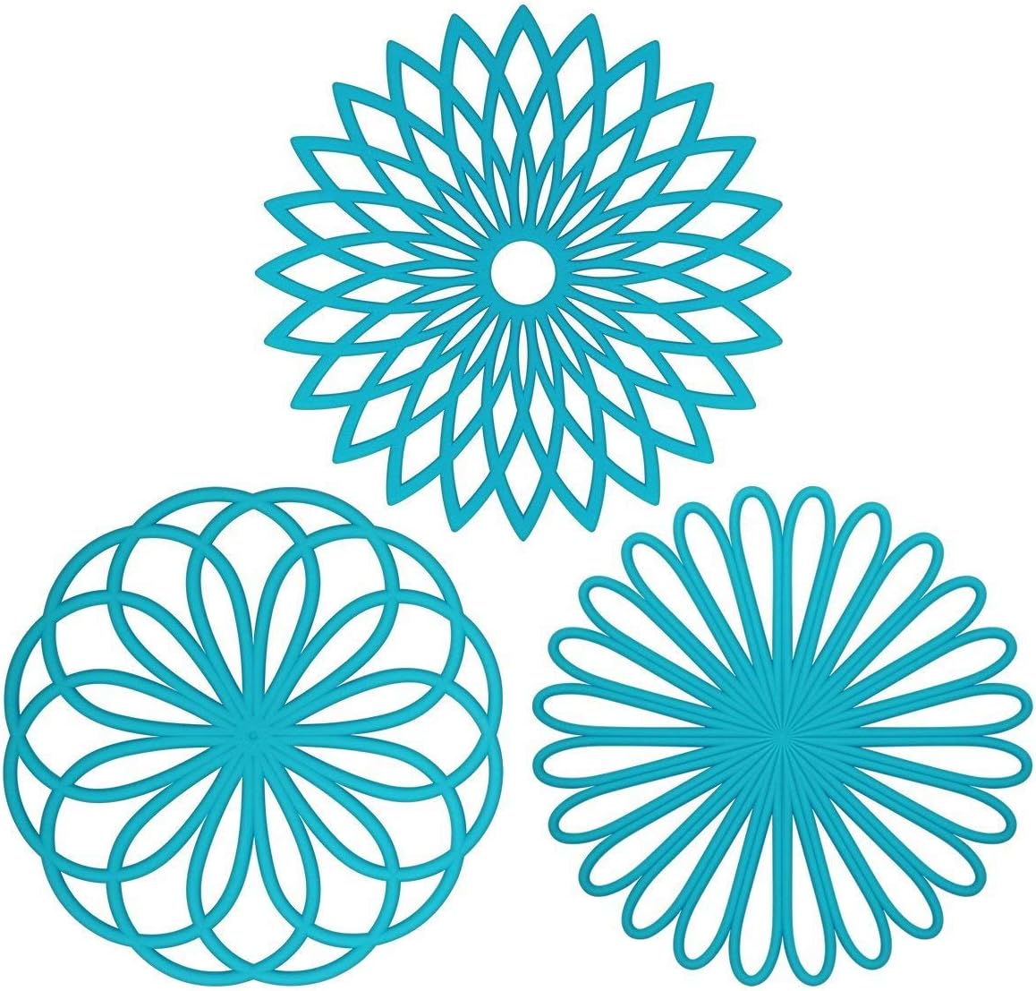 Silicone Trivet Mat - Kitchen Hot Pads for Pots & Dish - Insulated Teapot Trivet - Flexible, Durable, Non-Slip Large Coasters 3 Set Yellow