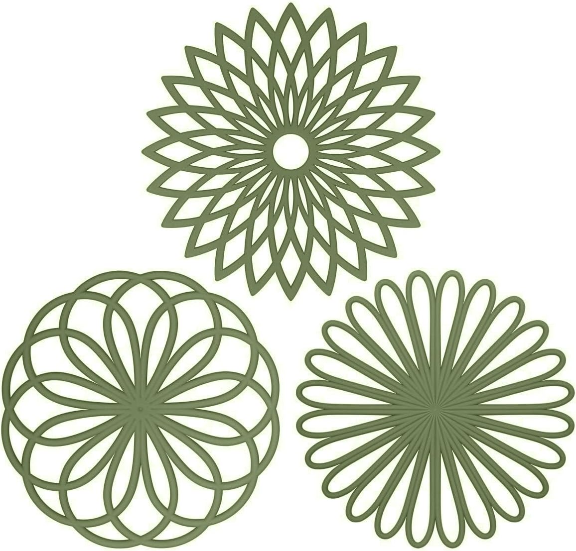 Silicone Trivet Mat - Kitchen Hot Pads for Pots & Dish - Insulated Teapot Trivet - Flexible, Durable, Non-Slip Large Coasters 3 Set Yellow