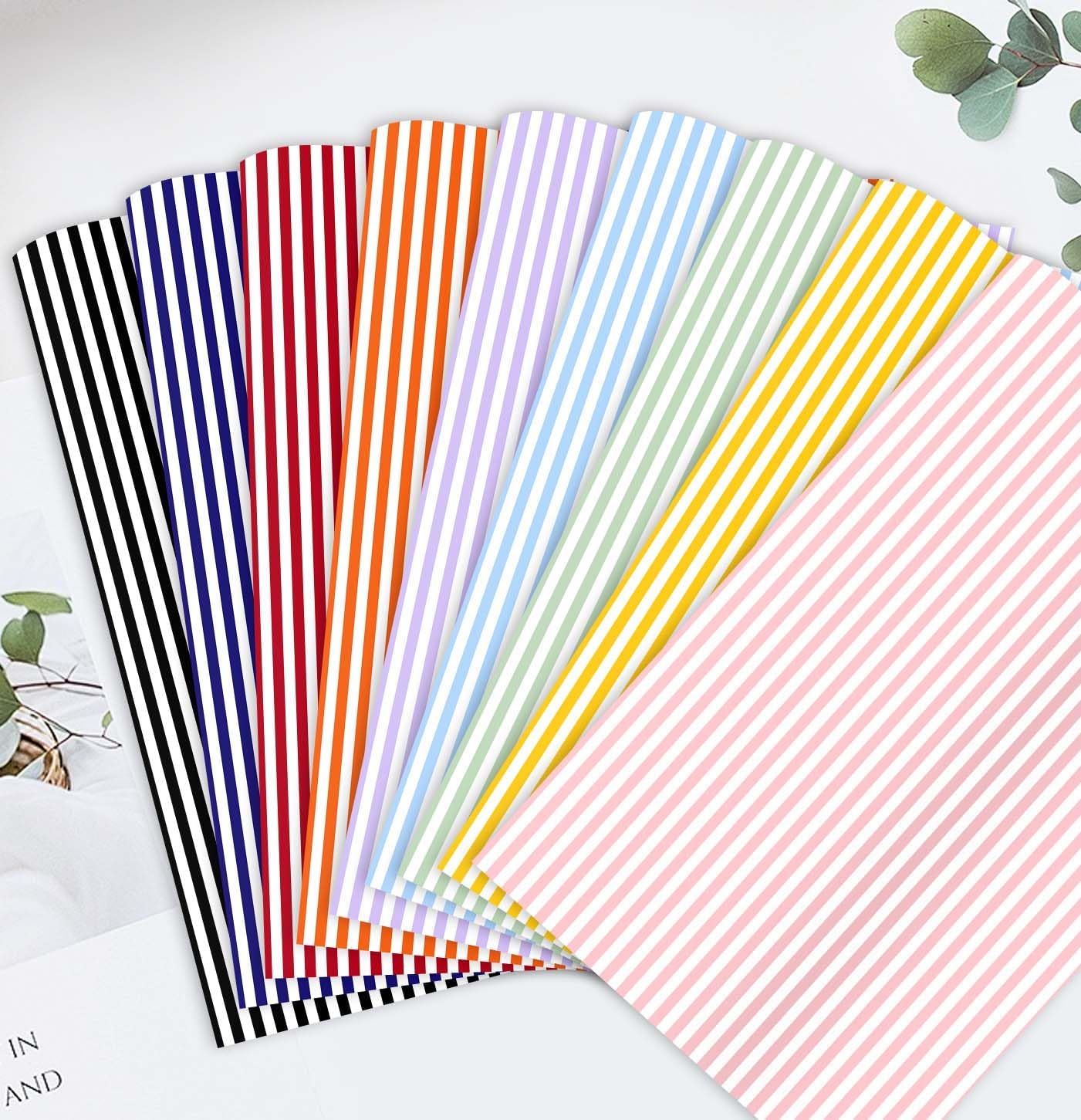 10 Sheets Yellow Striped Tissue Paper 14 x 20 Inches Yellow and White Striped Gift Wrapping Tissue Paper for Gift Bags Wedding Birthday Party Packaging Crafts