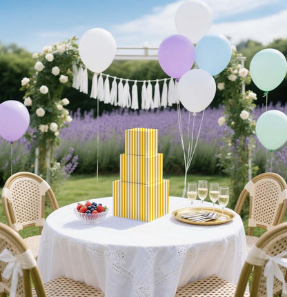 10 Sheets Yellow Striped Tissue Paper 14 x 20 Inches Yellow and White Striped Gift Wrapping Tissue Paper for Gift Bags Wedding Birthday Party Packaging Crafts