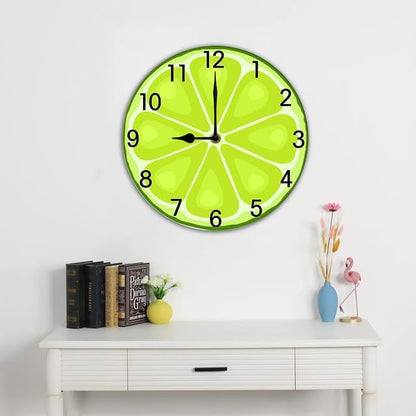 Lemon Wall Clock for Kitchen Yellow Clocks Lemon Kitchen Decor Silent Non Ticking Round Wall Clock Battery Operated Silent Clocks Movement 10 Inches Non Ticking Room Decor