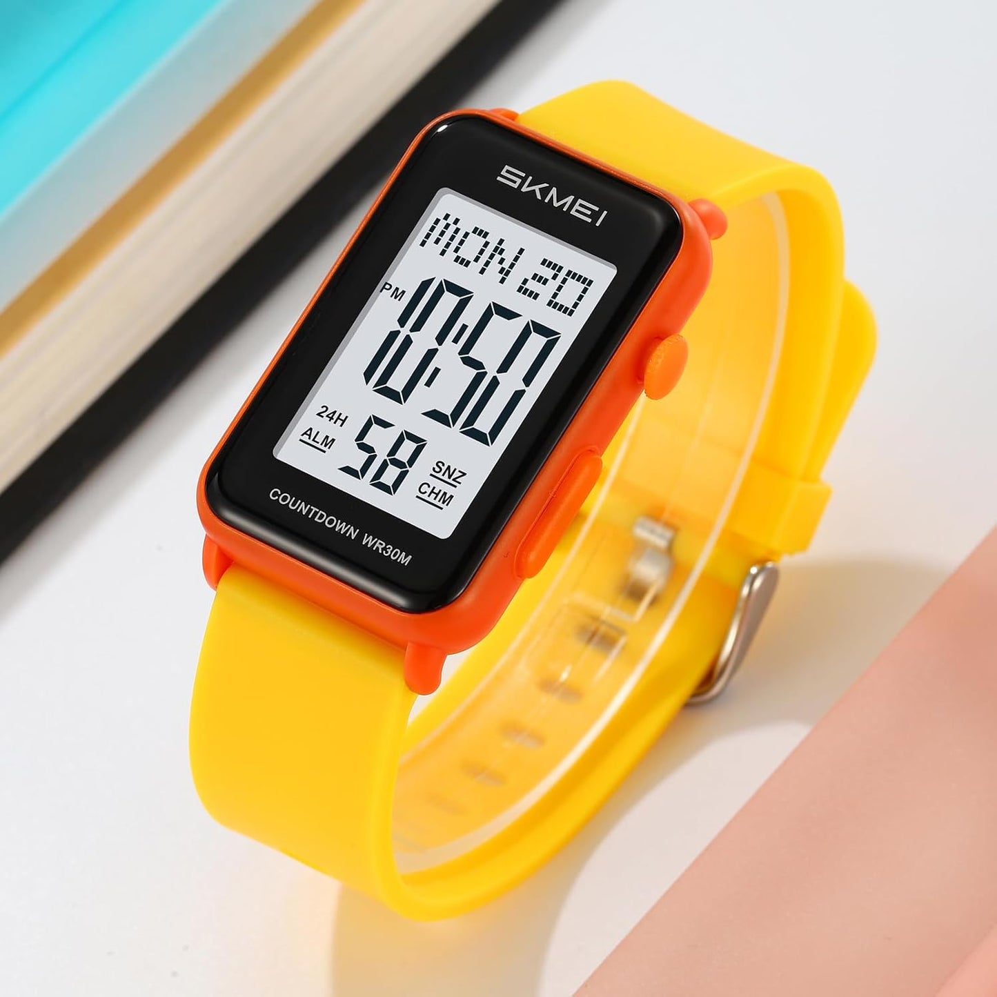 Gosasa Fashion Women’s Men's Digital Big Numbers LED Watches | Unisex Sport Casual Wrist Watch,Rectangular Face, Waterproof ,Silicone Strap,EL Backlight