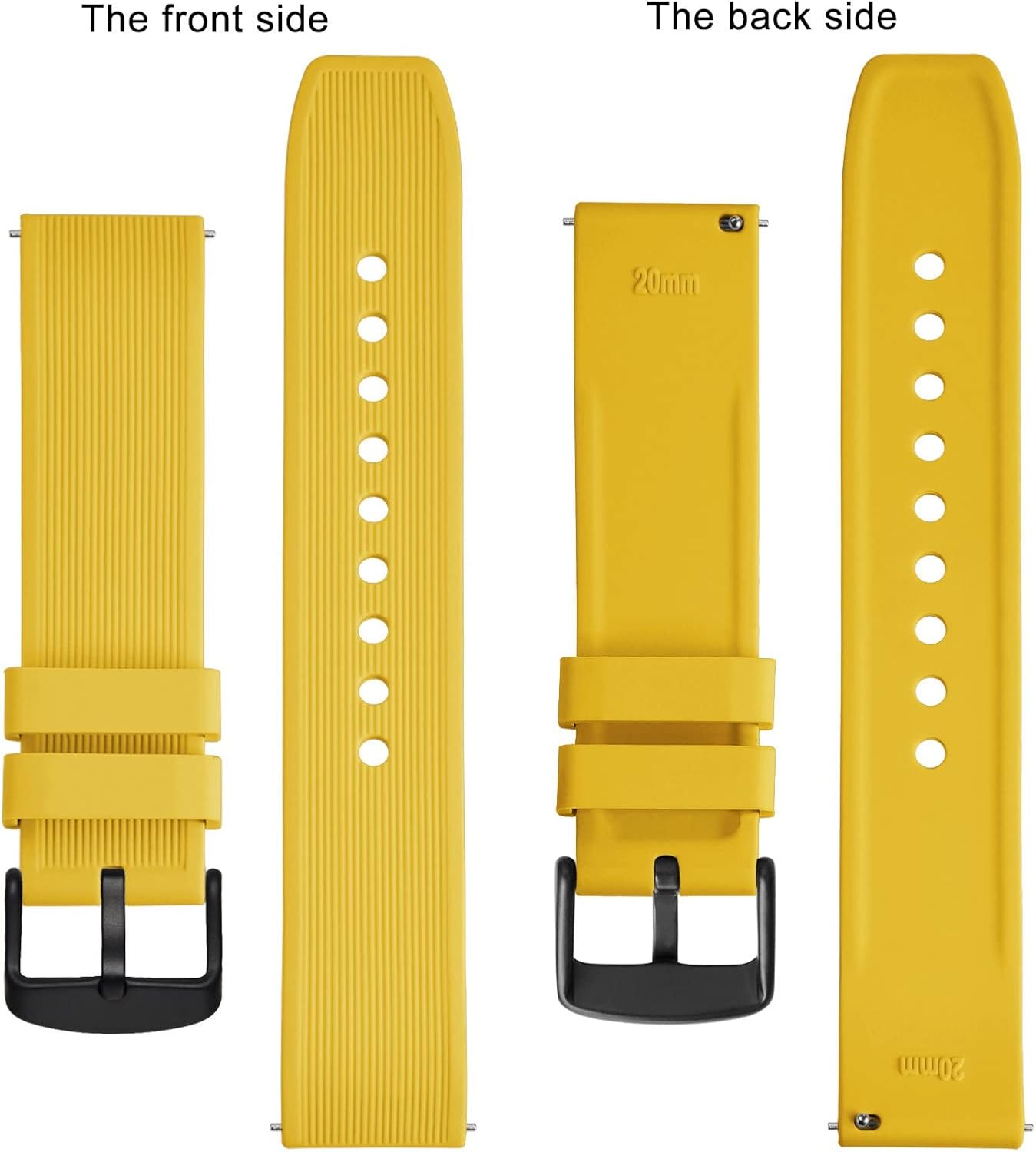 Sport Silicone Watch Band 18mm 20mm 22mm 24mm, Quick Release Rubber Replacement Band for Men Women Bracelet