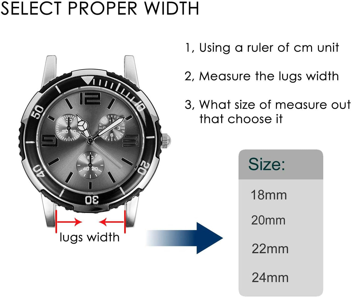 Sport Silicone Watch Band 18mm 20mm 22mm 24mm, Quick Release Rubber Replacement Band for Men Women Bracelet
