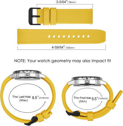 Sport Silicone Watch Band 18mm 20mm 22mm 24mm, Quick Release Rubber Replacement Band for Men Women Bracelet