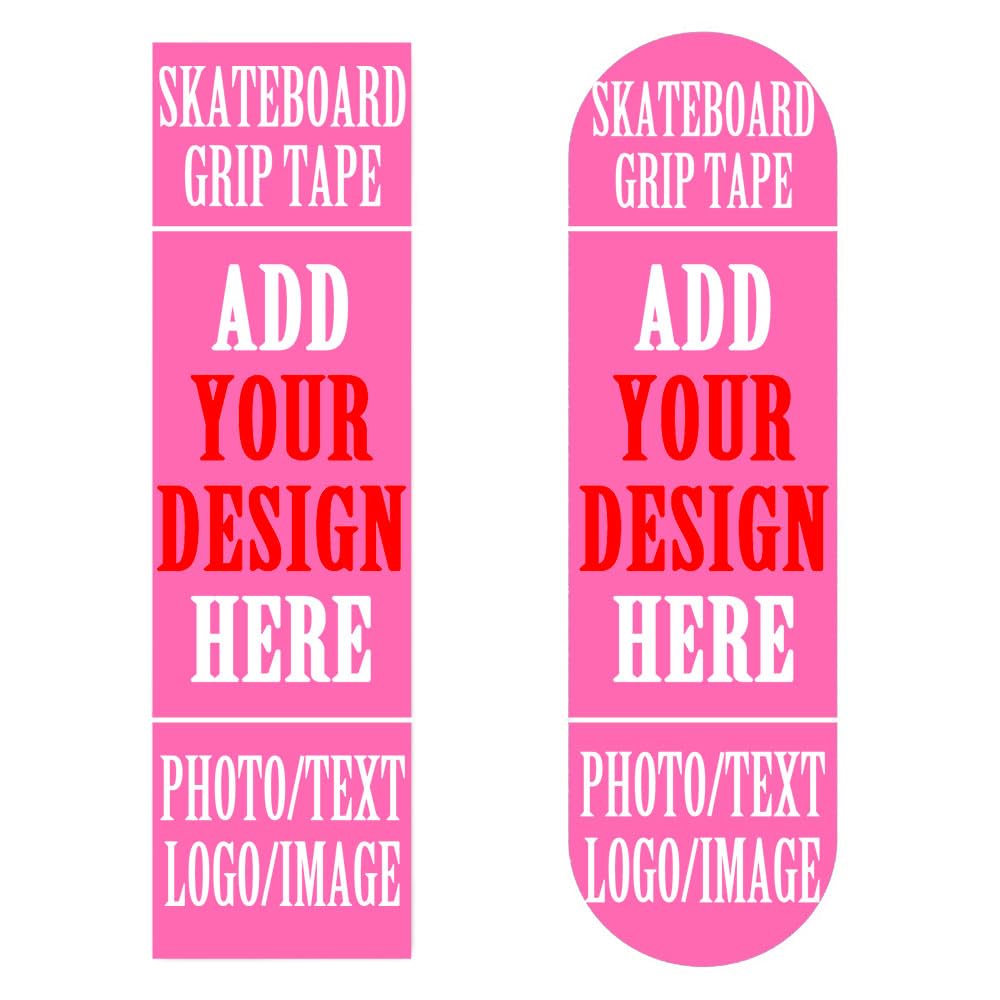 Custom Skateboard Grip Tape Add Your Own Design 9x33 Inch Personalized Skateboard Sticker with Photo Text Image Logo Customized Longboard Stickers Gifts for Friends, Yellow