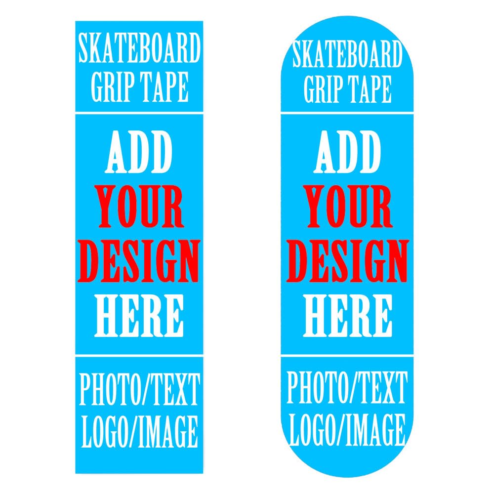 Custom Skateboard Grip Tape Add Your Own Design 9x33 Inch Personalized Skateboard Sticker with Photo Text Image Logo Customized Longboard Stickers Gifts for Friends, Yellow