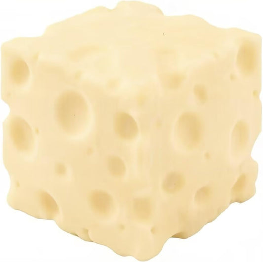 Yellow Cheese Squeeze Toy,Soft Novelty , Theme Cheese Cubes Squishy (Light-Colored Medium)