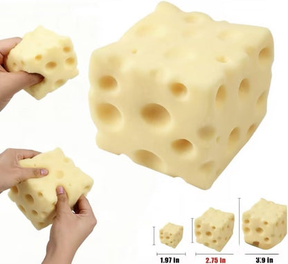 Yellow Cheese Squeeze Toy,Soft Novelty , Theme Cheese Cubes Squishy (Light-Colored Medium)