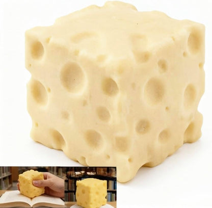 Yellow Cheese Squeeze Toy,Soft Novelty , Theme Cheese Cubes Squishy (Light-Colored Medium)