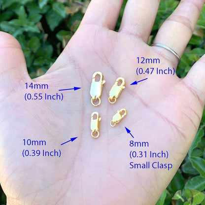 5pcs Adabele Real Gold Plated Sterling Silver 10mm Small Lobster Clasps | 18K Yellow Gold Plated 925 Silver Spring-loaded Rectangle Clasps End Closure Hook Fasteners for Craft Jewelry Making