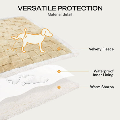 Waterproof Dog Blanket, Reversible Fleece & Sherpa, Couch Cover | Soft plush fluffy, washable, puppy, cat, dog bed, crate, car seat, sofa, throw, furniture protector,Yellow,Small(40" x 28")
