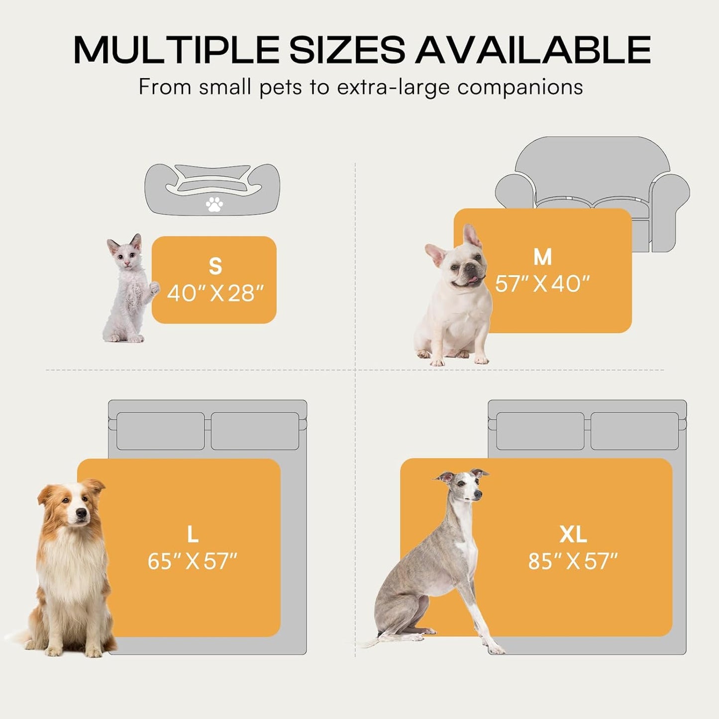 Waterproof Dog Blanket, Reversible Fleece & Sherpa, Couch Cover | Soft plush fluffy, washable, puppy, cat, dog bed, crate, car seat, sofa, throw, furniture protector,Yellow,Small(40" x 28")